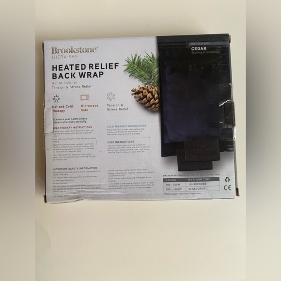Brookstone heated relief back wrap, new! Hot and cold therapy. Microwave safe. - Picture 2 of 3